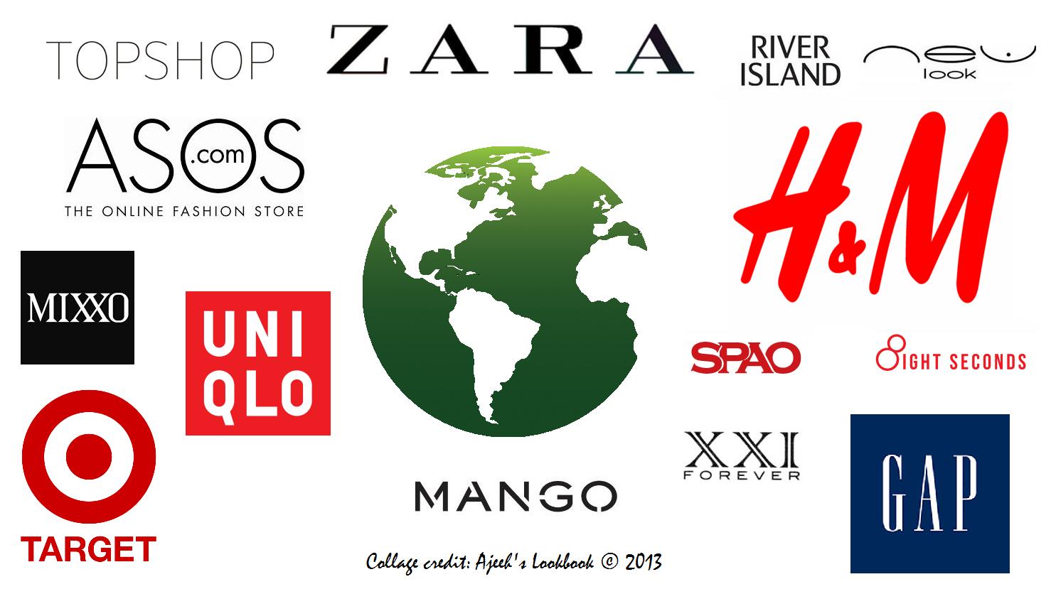 H&M, Zara, Primark, Gap, Target